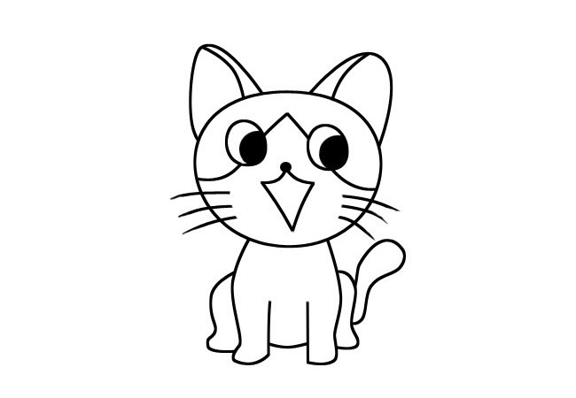卡通小猫简笔画图片超萌的小猫咪三种简单
