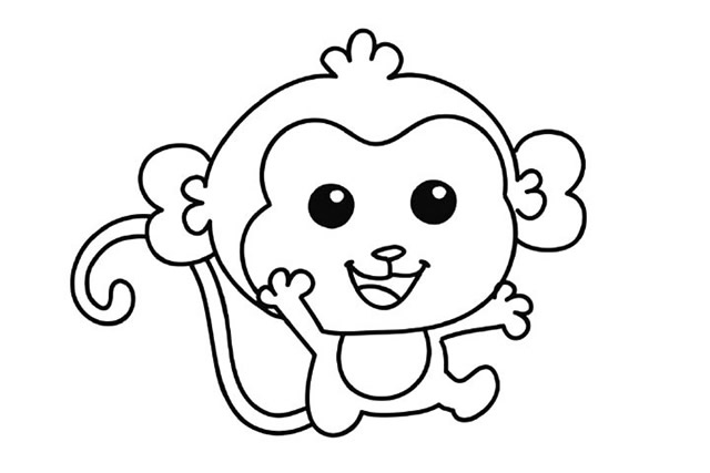 猴子的简笔画画法学画开心的小猴子简笔画