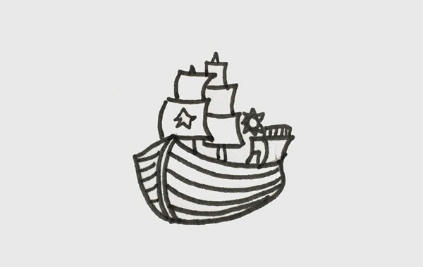 古代的船的简笔画步骤图片教程