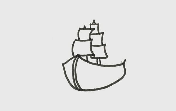 古代的船的简笔画步骤图片教程
