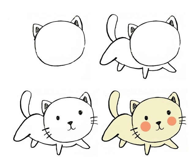 猫简笔画 简单 画法图片