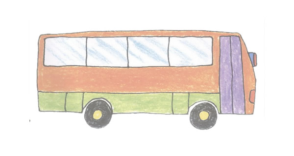 大客车怎么画简单图片