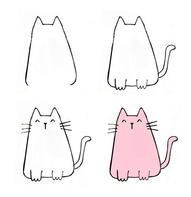 猫简单画法可爱图片