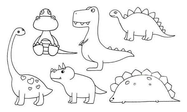 恐龙大家族简笔画图片