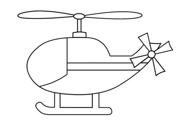 直升机简笔画彩色画法步骤图片