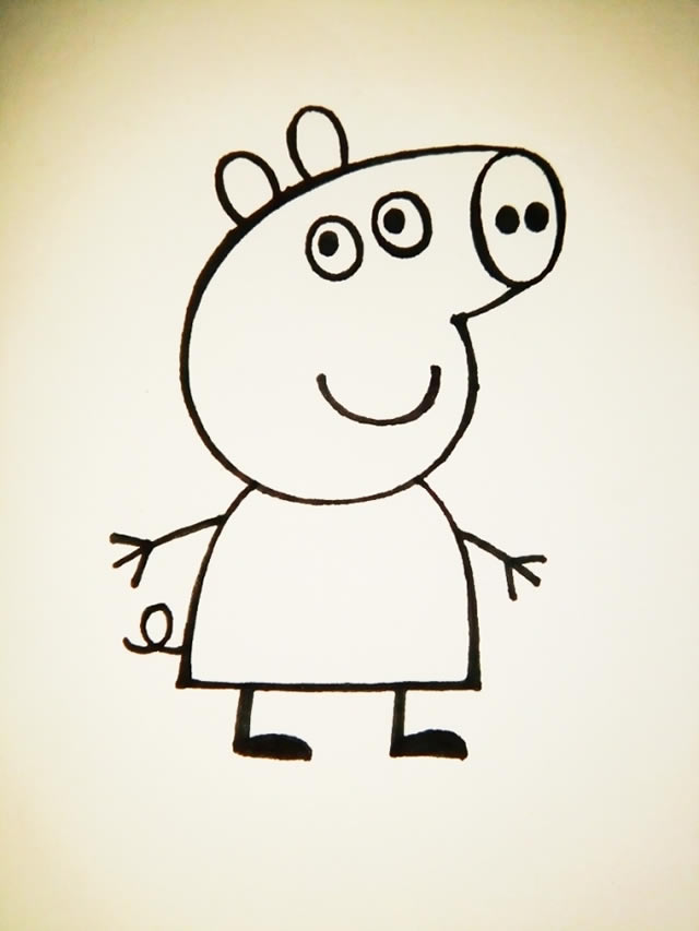 小猪佩奇素描简笔画图片