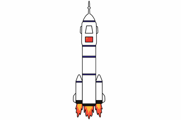 火箭该怎么画一等奖图片