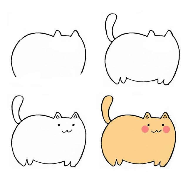学画小猫的简笔画图片