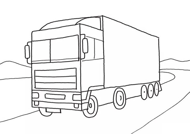画大卡车 简单图片