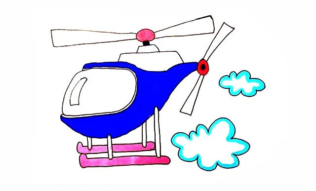 画直升飞机简单图片
