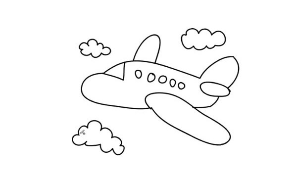 飞机起飞的简笔画图片