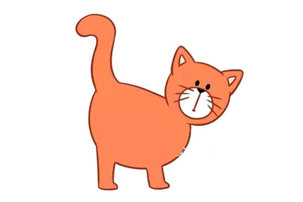 猫简笔画 卡通 彩色图片