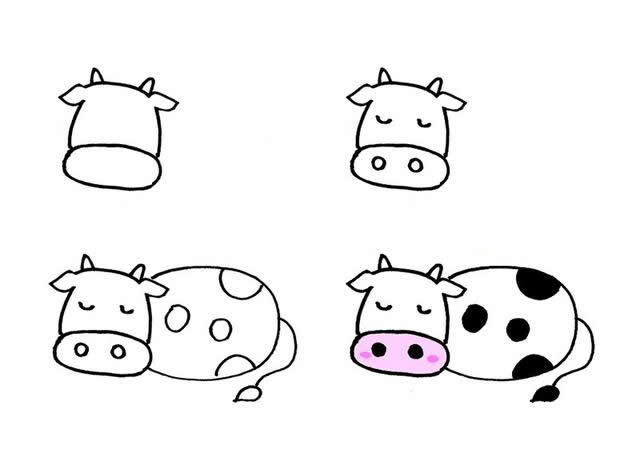 老牛怎么画小牛图片