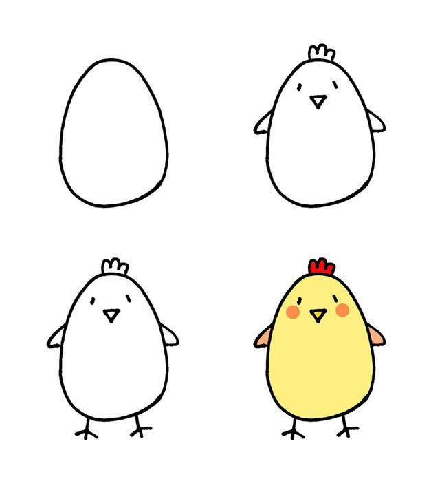 小鸡的简单画法怎么画图片