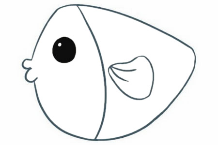 海鱼简笔画画法图片