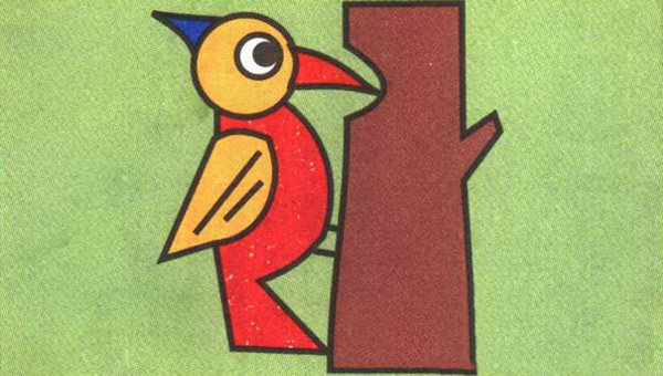 在啄树的啄木鸟怎么画啄木鸟简笔画图解教程