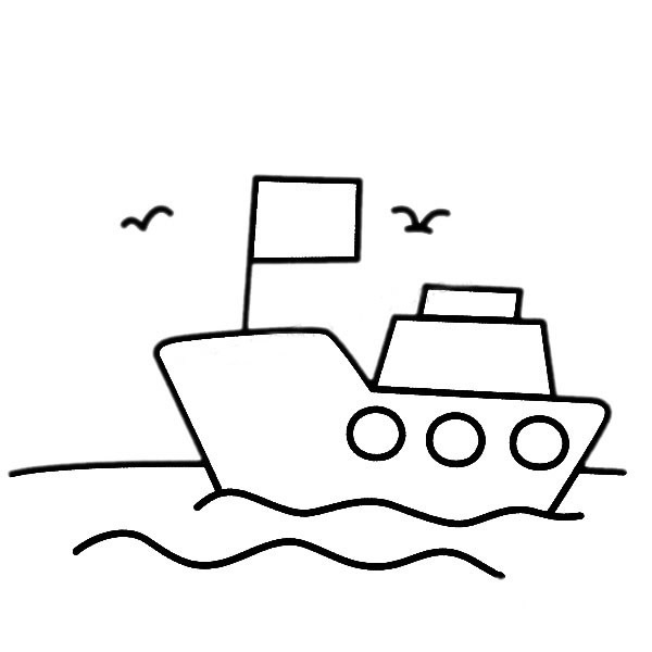 游艇怎么画简单图片
