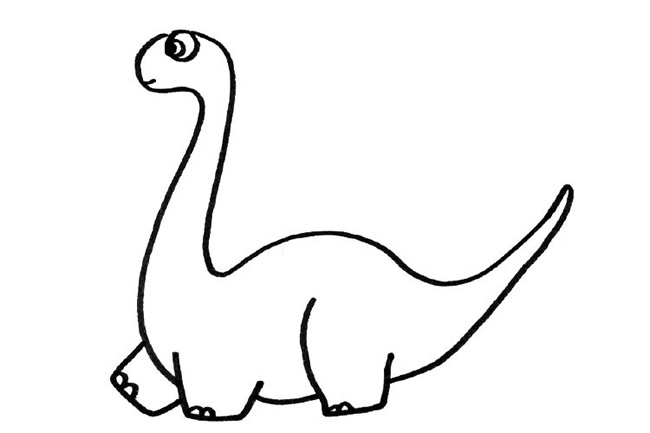 马门溪龙恐龙简笔画图片