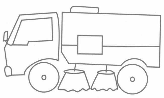 扫路车简笔画