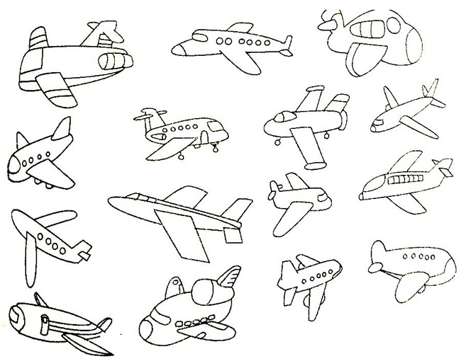 飞机图画 一步一步图片