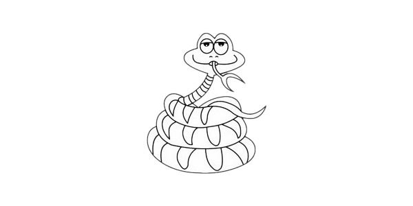 蟒蛇怎么画简笔画图片