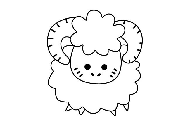 卡通小羊简笔画 可爱的绵羊三种简单 动物-第1张