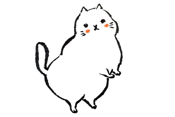 胖胖的猫简笔画图片