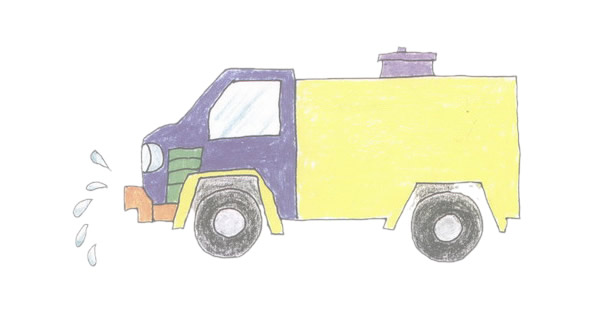 幼儿园画洒水车怎么画图片