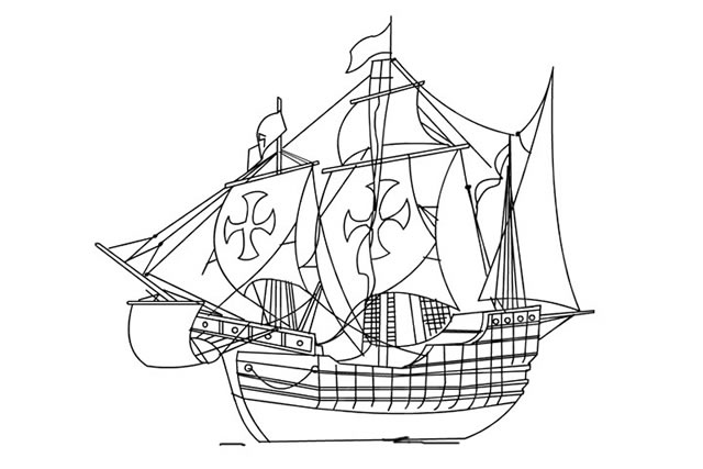 儿童画古代船图片