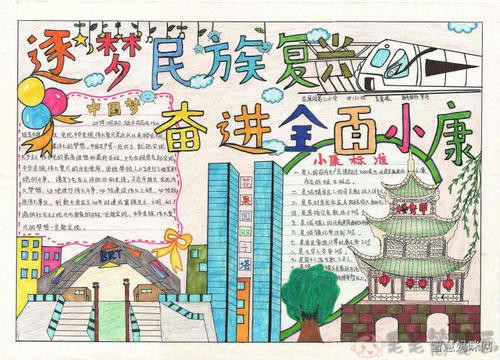 逐梦民族复兴奋进全面小康手抄报