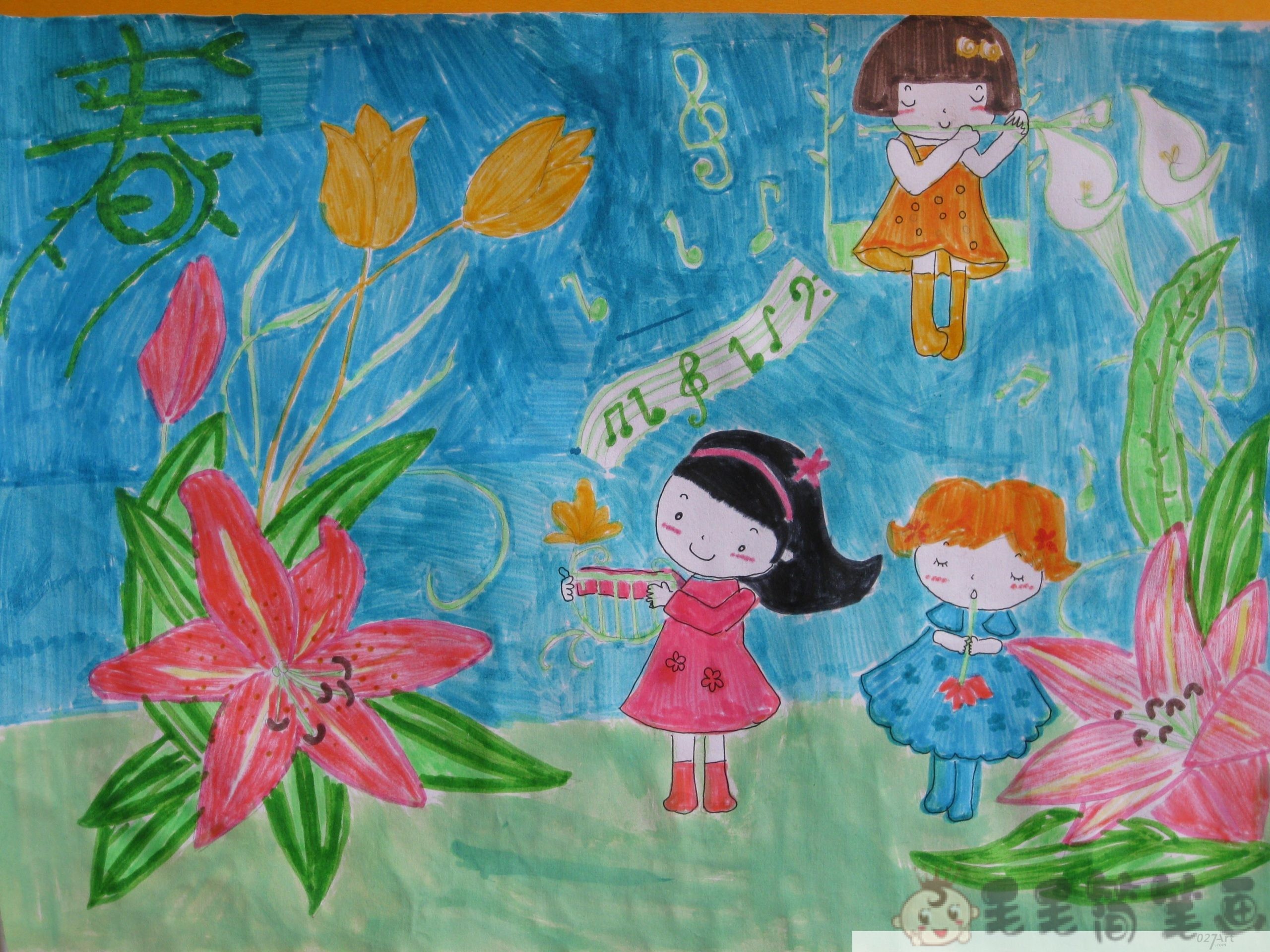 儿童画春天,关于春天的儿童画画 - 毛毛简笔画