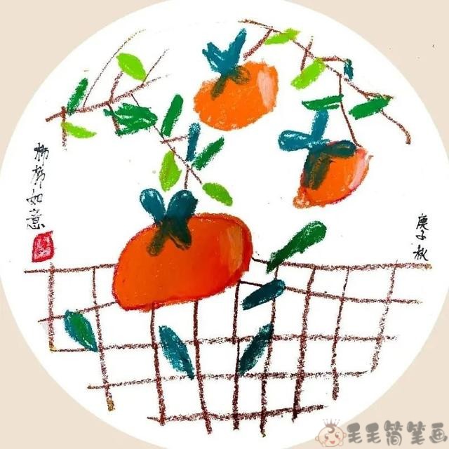绘丰收画节约主题儿童画