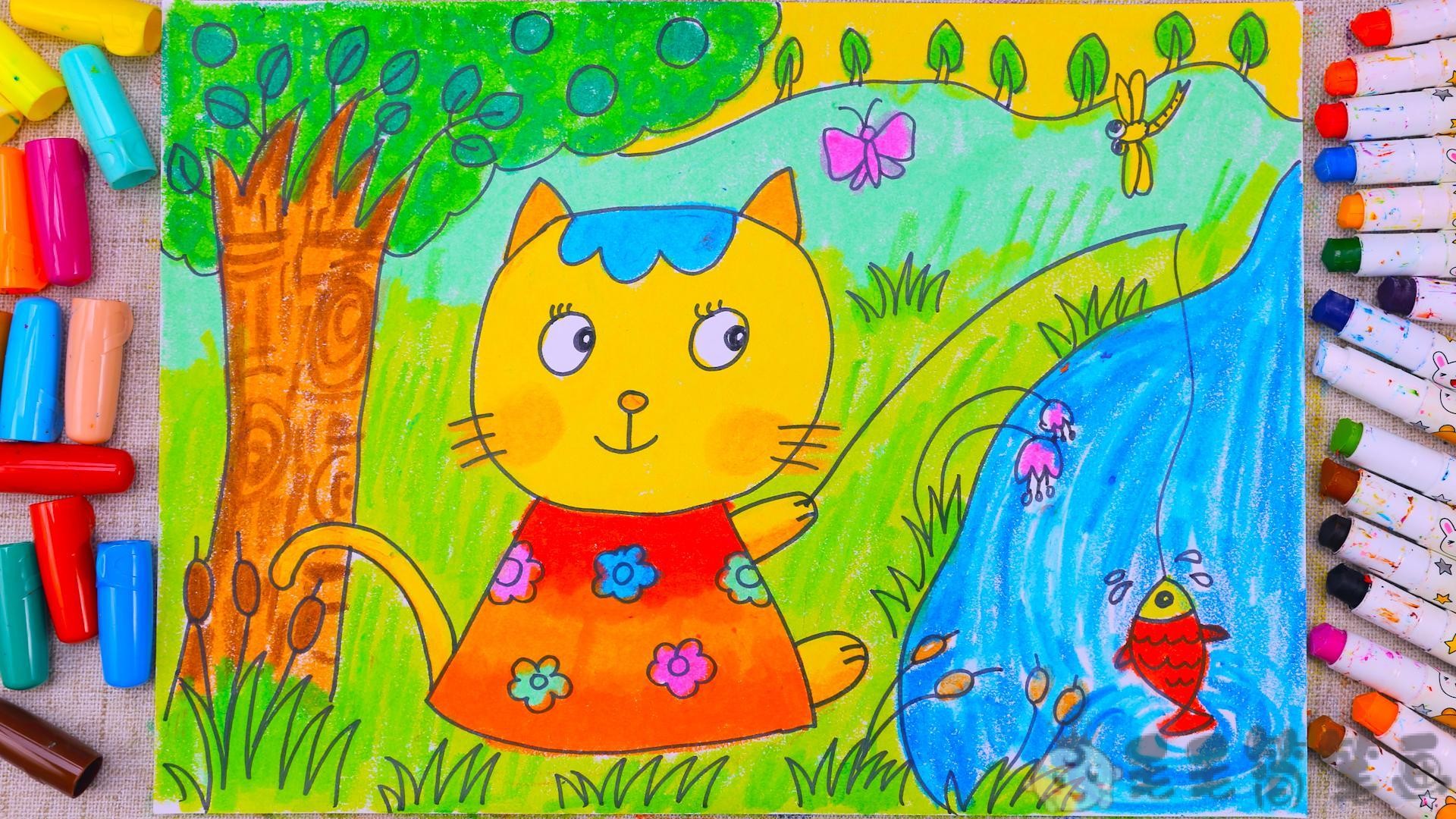 儿童简笔画教程｜学画可爱的小公主，给它涂上喜欢的颜色吧！_哔哩哔哩_bilibili