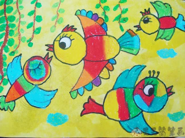 二年级美术画鸟小鸟图片