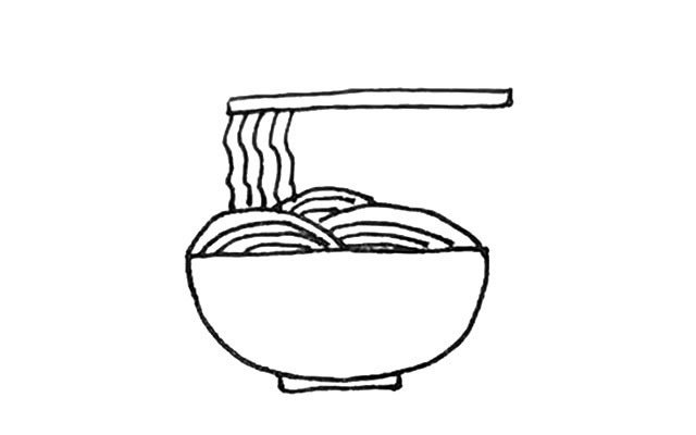 一碗面条简笔画