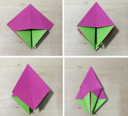 草莓折纸方法教程 手工折纸-第3张