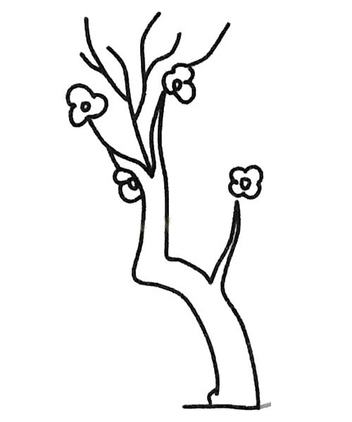 【桃树简笔画图画】6种不同的桃树少儿简笔画画法 植物-第2张