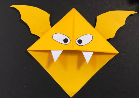 蝙蝠折纸步骤图解法 手工折纸-第1张