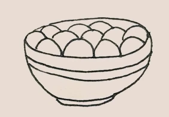 一碗汤圆简笔画