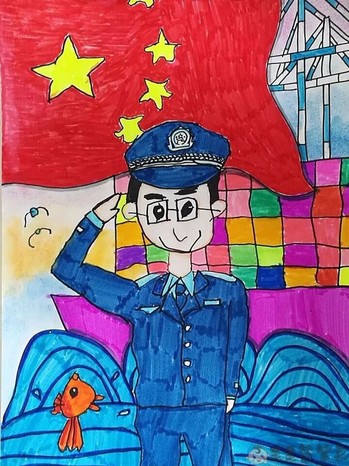 森林警察简笔画图片