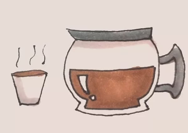咖啡壶简笔画