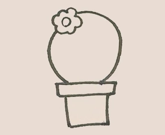 仙人球花简笔画步骤图解教程 中级简笔画教程-第6张