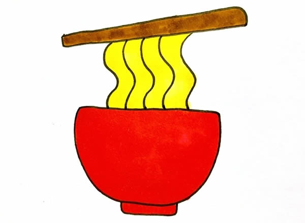 简笔画面条的简单画法_面条简笔画步骤画法教程