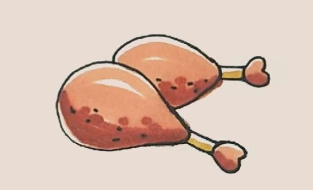 鸡腿简笔画的画法