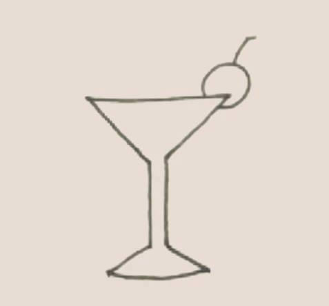 鸡尾酒简笔画