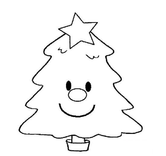 【卡通圣诞树简笔画】儿童学画圣诞树简笔画卡通图片 植物-第1张