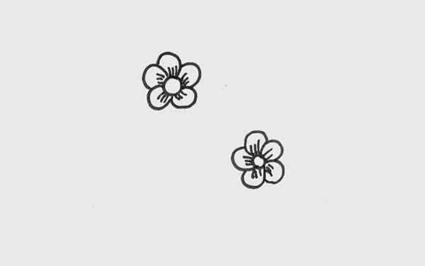 树枝上的梅花简笔画 初级简笔画教程-第2张