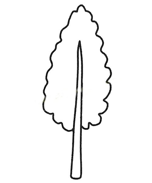 黑白色白杨树简笔画图片 植物-第4张
