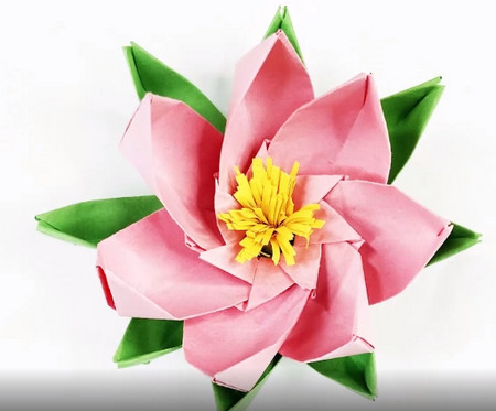 折纸莲花灯的制作方法 手工折纸-第1张