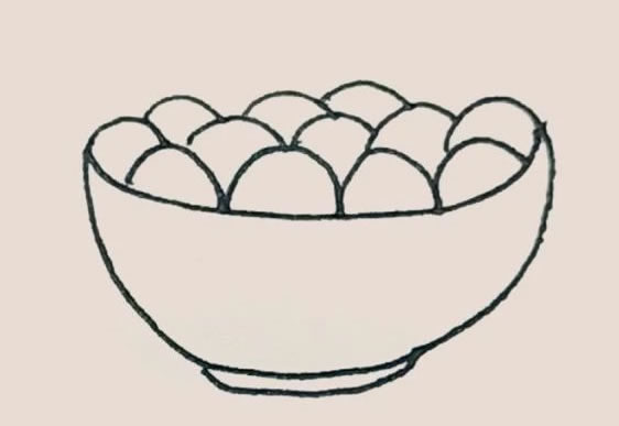 一碗汤圆简笔画